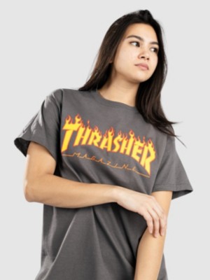 T shirt hot sale thrasher flame